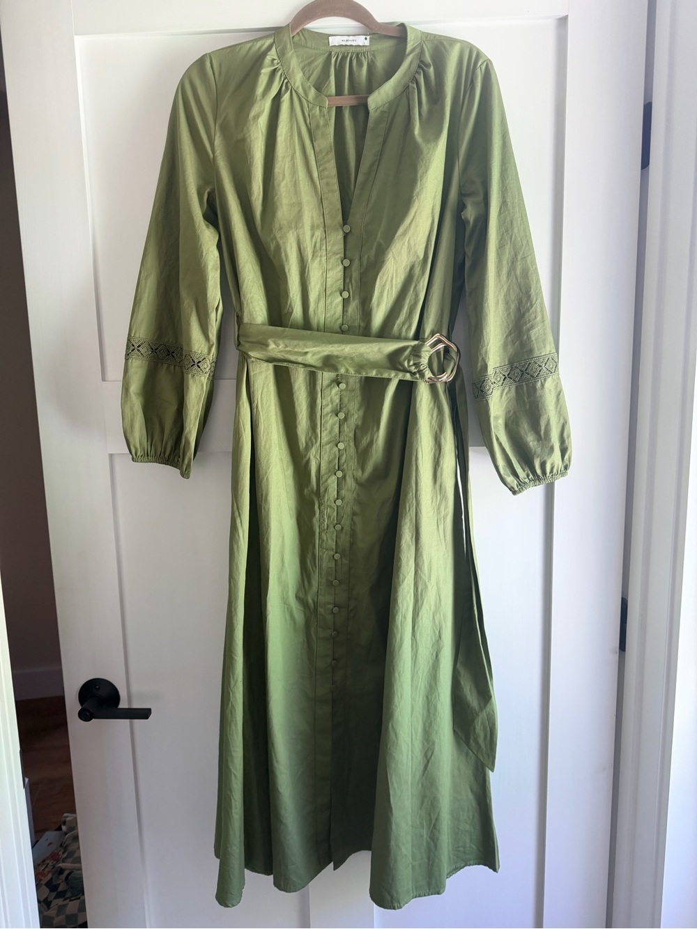 Reserved Olive Green Maxi Dress with Belt